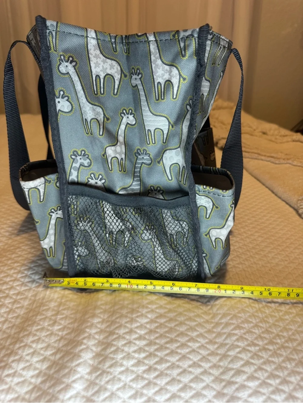 Thirty-One Zip-Top Organizing Utility Tote Go-Go Giraffe Gray Retired Print